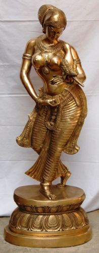 Dancing Lady Decorative Brass Metal Statue