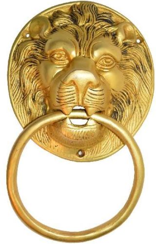 Door Hardware Fitting Lion Face Knocker, Color : Yellow