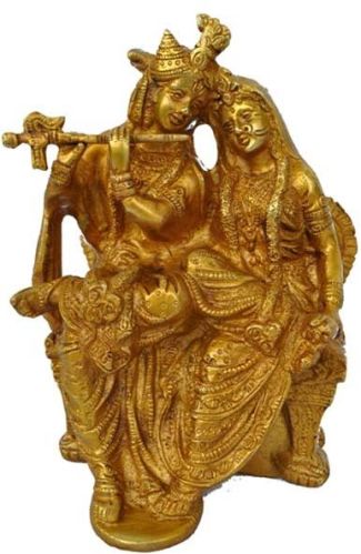 Religious Lord Radha Krishna Statue For Your Home Decoration Brass Metal Made Fi