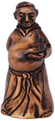 Man With Reading Book As Bell In Brass Metal