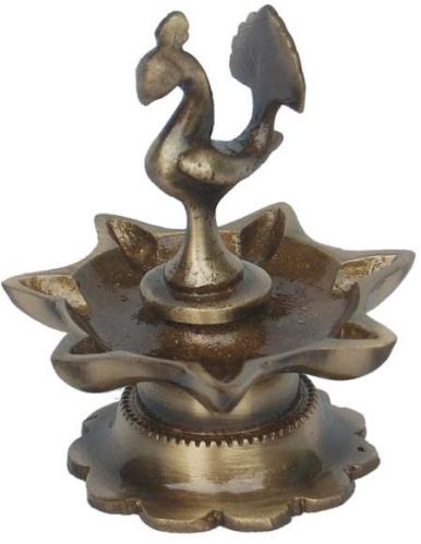 Metal Brass Decorative Bird Oil Lamp With Antique Finish