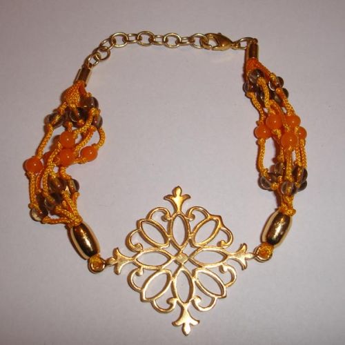 Fancy Bracelet In Coloured Wax Cord