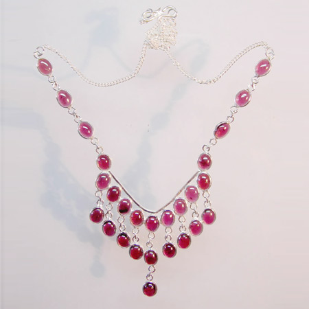Riyo Gems Silver Bezel Necklace- N-511