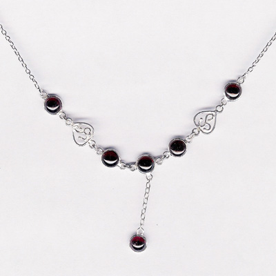 Riyo Gems Silver Bezel Necklace- N-529