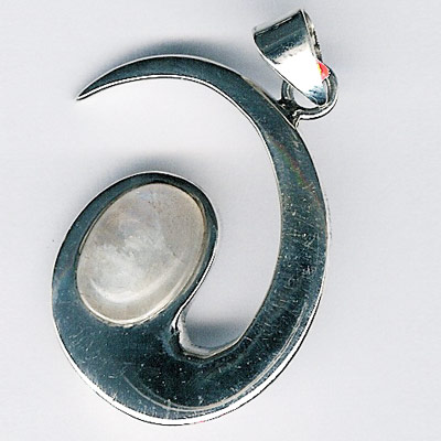 Silver Cabochon Stone Pendant P-12