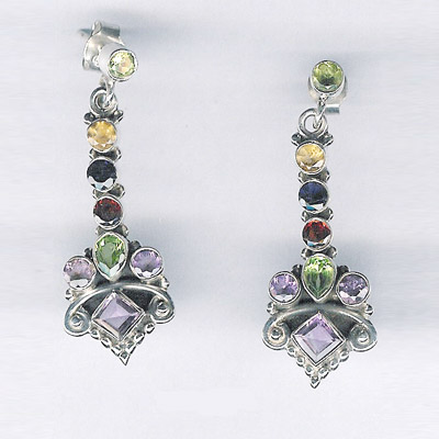 Riyo Gems Silver Earrings