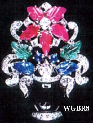 Riyo Gems White Gold Brooches