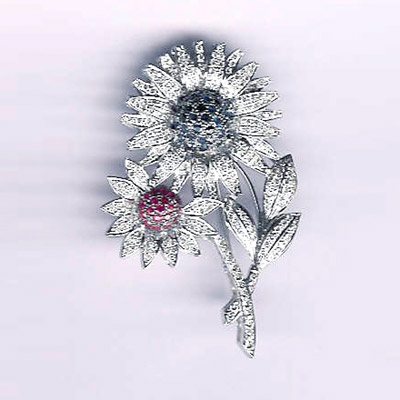 Riyo Gems White Gold Diamond Brooches-1