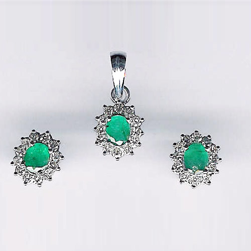 White Gold Diamond Pendant Set-2