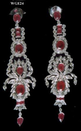 Riyo Gems White Gold Earrings