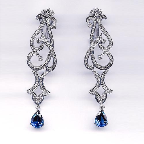 Riyo Gems White Gold Earrings