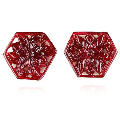 Ruby Carving Pair