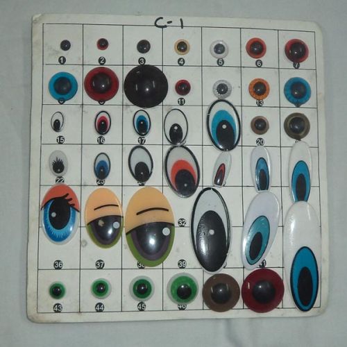 Polished Printed HDPE Plastic Toy Eyes, Size : Multisize