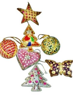 Embroidered Christmas Ornaments, Color : Multicolor