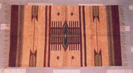 Designer Leather Cut Shuttle Rug