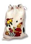 Printed Jute Christmas Pouch Bag