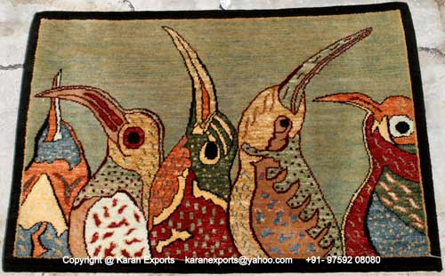 Premium Hand Knotted Wool Floor Mat Modern