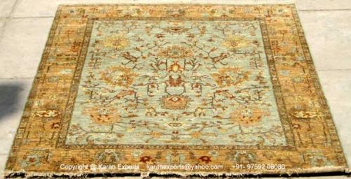 Printed Classic Hand Knotted Woolen Rug, Packaging Type : Carton Box