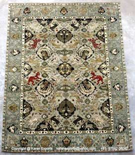 Designer Wool Hand Knotted Floor Mat