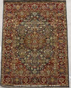Printed Premium Woolen Knotted Area Rug Carpet Anitque