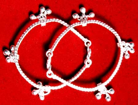 Children Silver Anklets