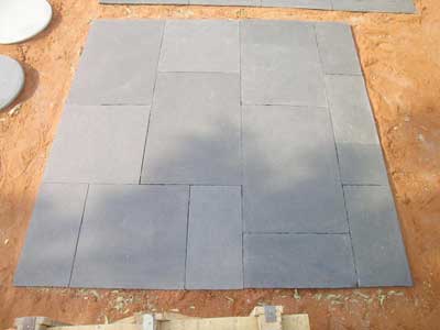 Plain Polished Limestone Lime Black Flagstone For Construction