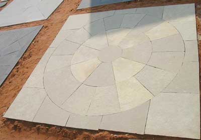 Polished Natural Limestone Yellow Lime Circle Stone For Construction