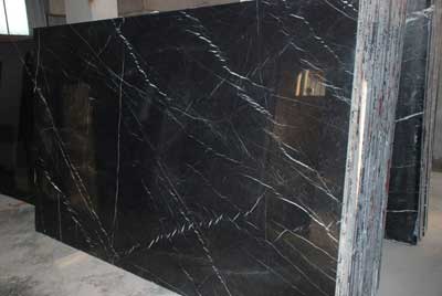 Polished Granite Stone Zebra Black Marble Slabs For Flooring