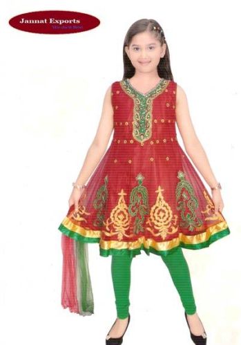 Readymade Garments Anarkali, Color : Red, Green, Royal Blue Purpule