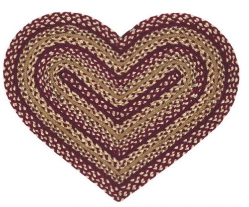 Smooth Heart Shaped Braided Mat, Color : Multicolor
