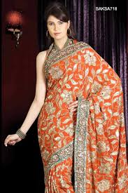 Embroidered Crepe Sarees