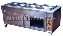 Stainless Steel Polished Hot Bain Marie, For Canteen, Hotel, Restaurants, Shape : Rectangular