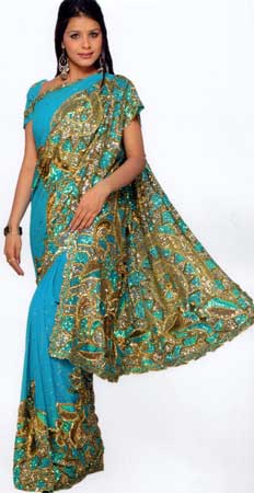 Embroidered sarees, Type : Designer