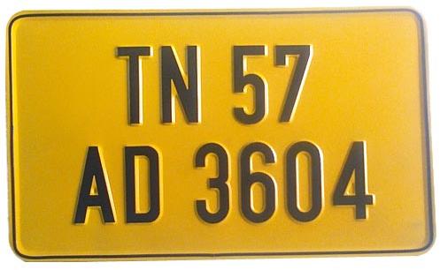 Aluminium Number Plate