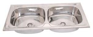 Double Bowl Stainless Steel Sink, Color : Silver