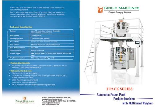 Multi Head Automatic Pouch Packing Machine