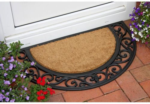 Rubber Moulded Coir Brush Grill Mat, Color : BLACK