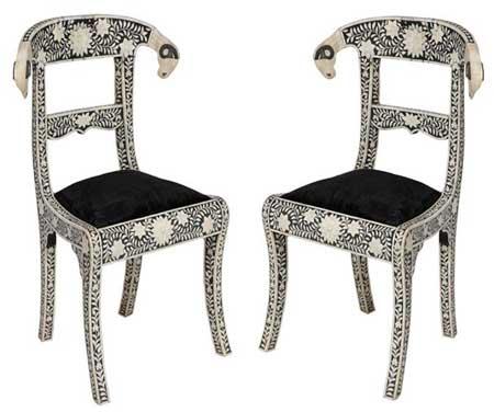 Bone, M O P Inlay Chairs