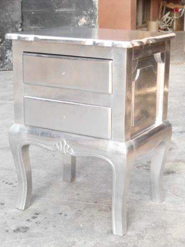 White Metal Embossed Bedside Cabinet (NB-WMBI4), For Home Furniture, Feature : Attractive Look, Elegant Design