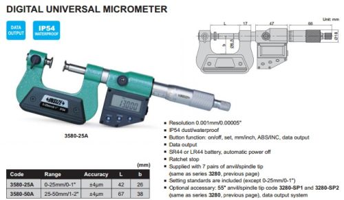 Insize Digital Universal Micrometer