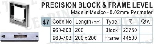 Mitutoyo Block & Frame Level