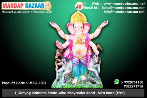 Mandap Bazaar Fibre Horse Sitting Ganesha Status