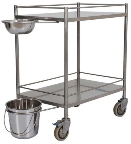 VARPAR Stainless Steel Dressing Trolley, For Hospital, Color : Steel