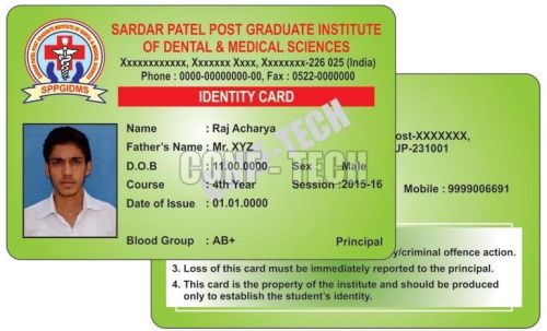 Printed PVC College ID Cards, Size : 100x70mm, 120x90mm, 90x60mm