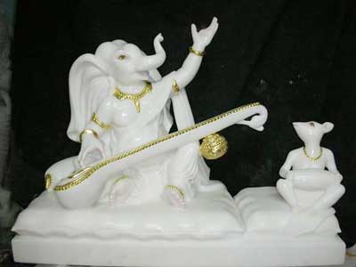 Polished Marble Ganesha Statue, For Home, Shop, Temple, Packaging Type : Carton Box