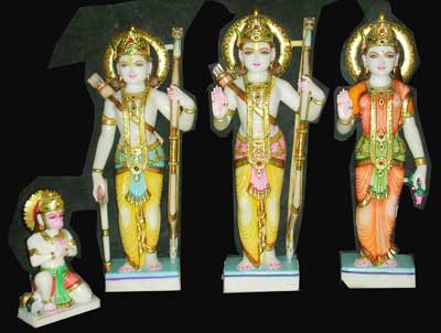 Polished Marble RAM Darbar Statue, For Temple, Size : Multisizes