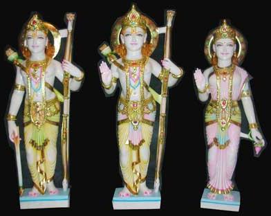Polished Marble RAM Darbar Statue, For Temple, Size : Multisizes