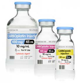 Carboplatin 450mg Injection, Packaging Type : Glass Bottle