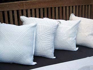 CRAFTINDUS Floral Cotton Crochet Cushion Cover, Size : 45cm X 45cm, 16