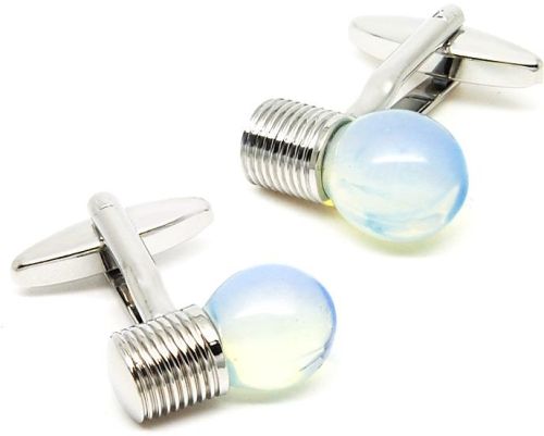 Nnovelty Blue Glass Bulb Mens Cufflinks, Brand Name : Beour
